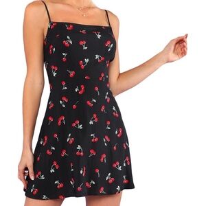 Cherry print pinup girl rockabilly dress